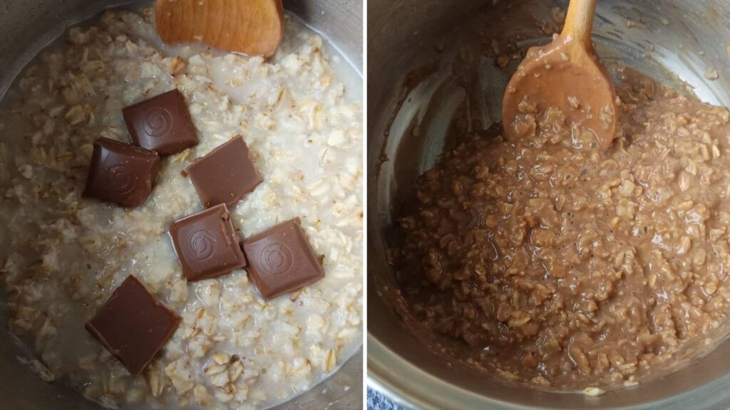 adding-of-chocolate-of-quick-easy-chocolate-porridge